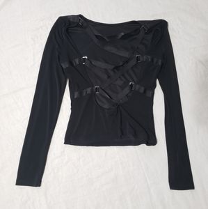 Cutout Back Long Sleeve Top